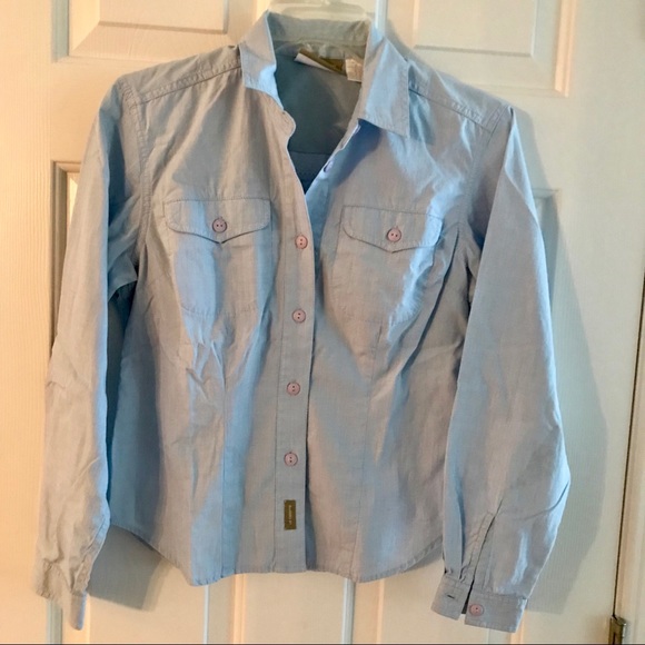 light blue denim blouse